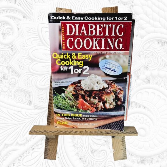 Vintage Cook Booklet 2003 Diabetic Cooking Quick & Easy for 1 or 2 People Diet - Picture 1 of 12